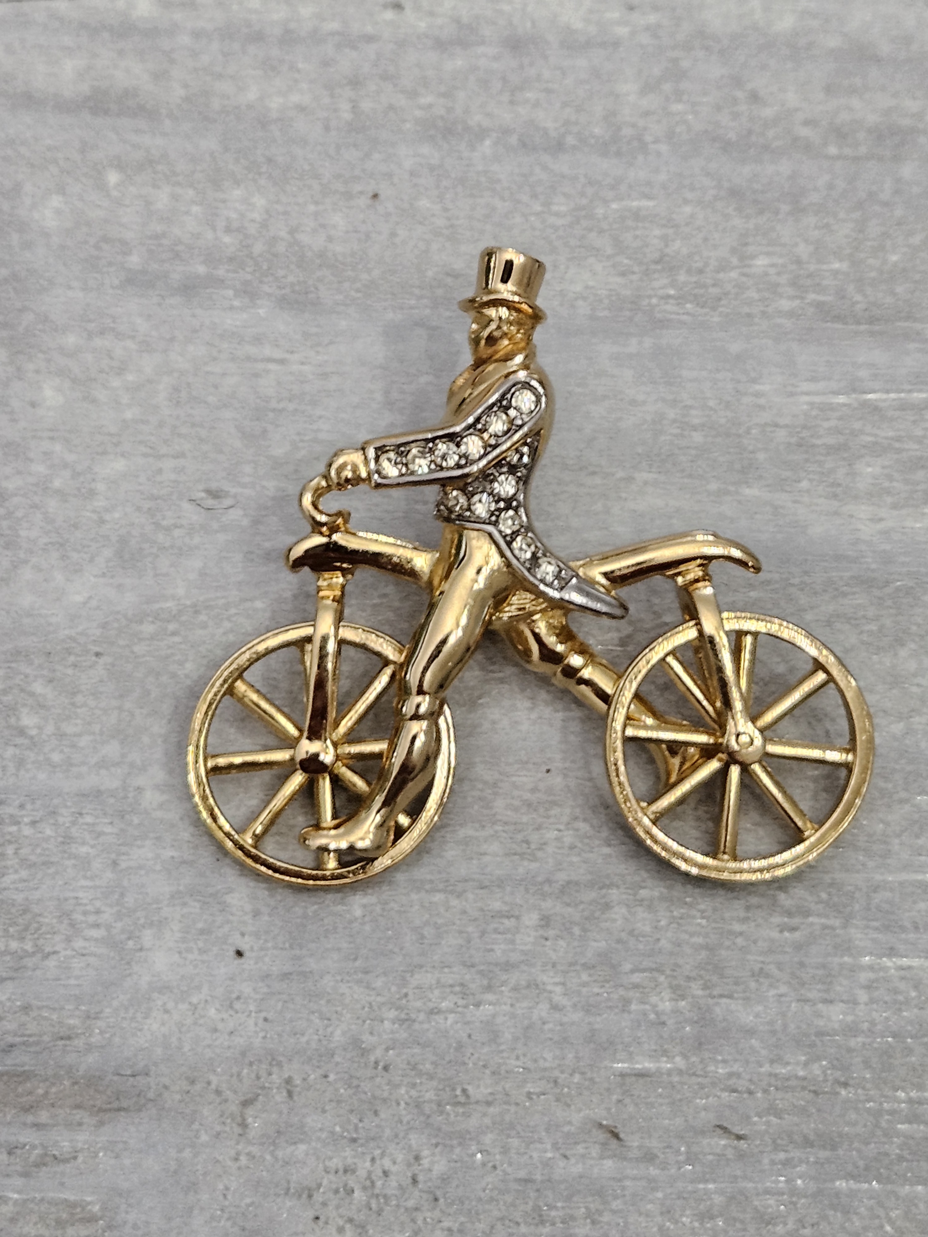 Vintage Burberrys Of London Man On Bicycle W/ Crystal Accents
